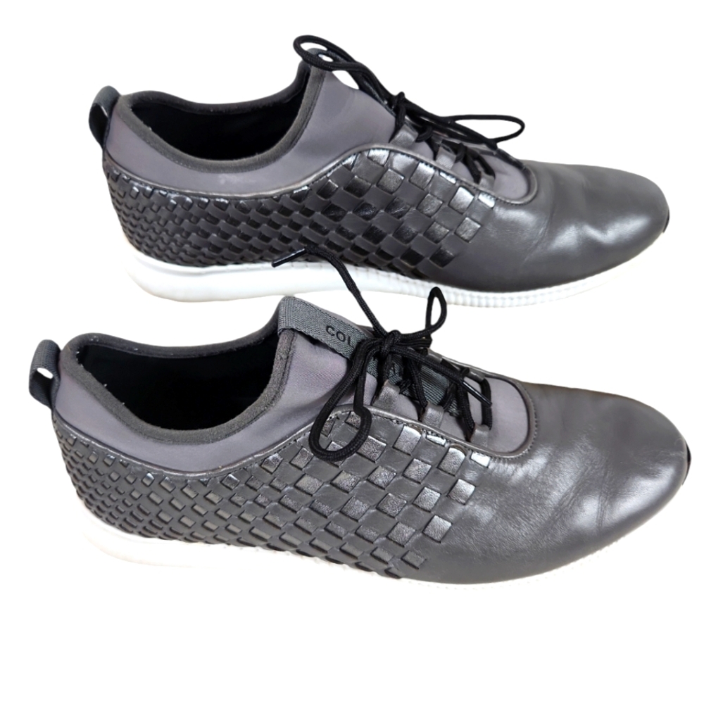 COLE HAAN, Studio Grand, women's Gray Leather casual shoes, Sz 8B - Picture 4 of 9